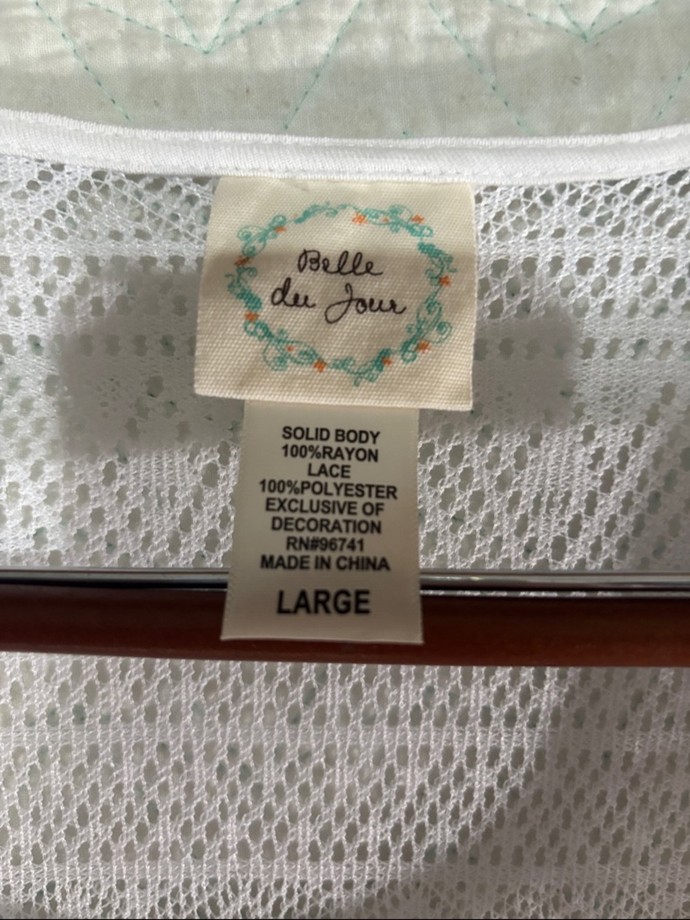 White Crochet-Inset Scoop Neck Blouse - Picture 2 of 5